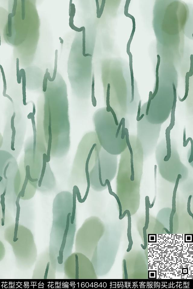 线条侘寂水彩数码印花华亿平台下载（图片编号: 1604840） - 瓦栏（Walan）