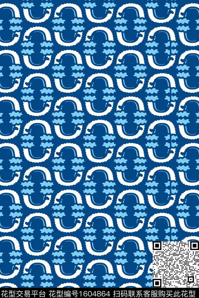 趣味云朵爱心传统印花华亿平台下载（图片编号: 1604864） - 瓦栏（Walan）