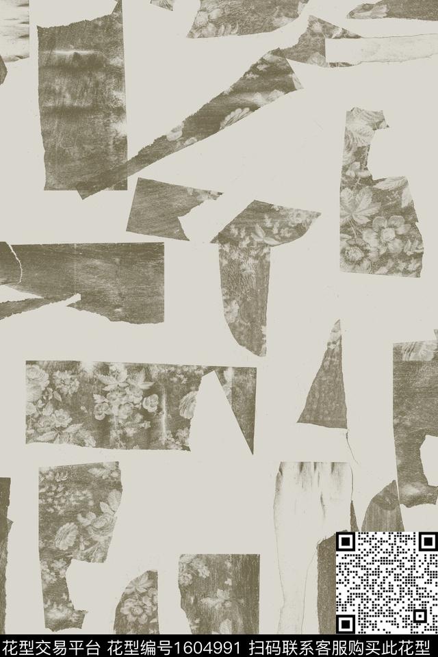 碎片混合拼接数码印花华亿平台下载（图片编号: 1604991） - 瓦栏（Walan）