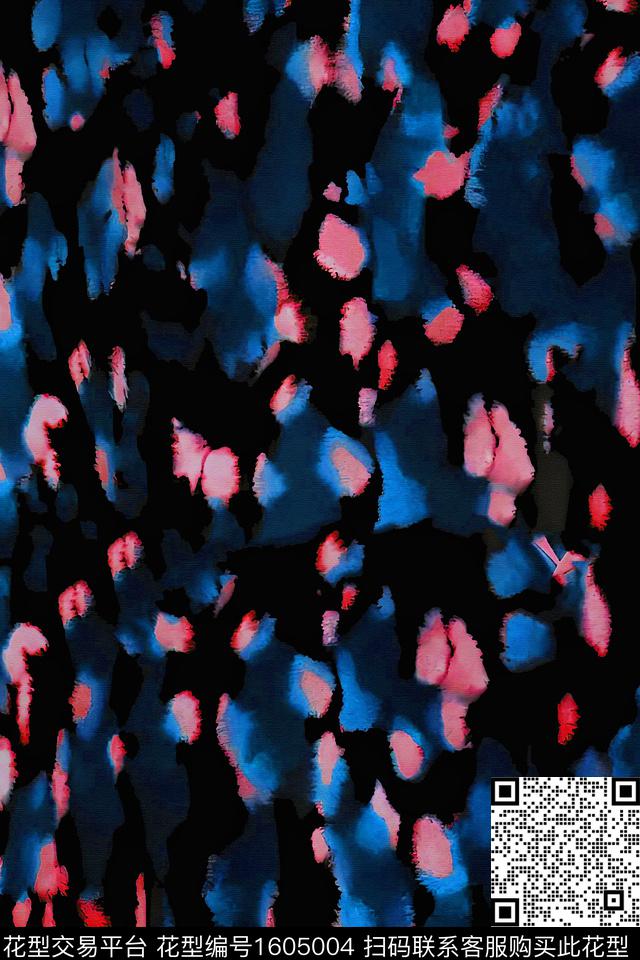 晕染肌理抽象波点数码印花华亿平台下载（图片编号: 1605004） - 瓦栏（Walan）