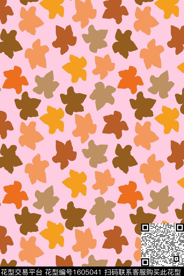 绿植树叶秋色传统印花华亿平台下载（图片编号: 1605041） - 瓦栏（Walan）