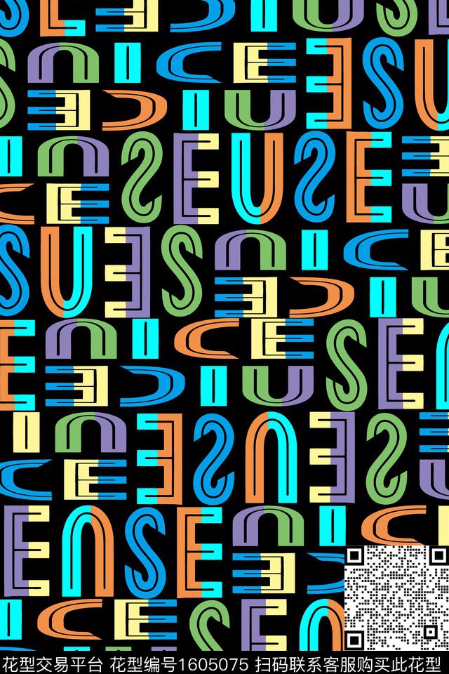 趣味字母传统印花华亿平台下载（图片编号: 1605075） - 瓦栏（Walan）