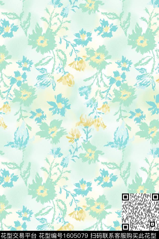小清新花卉小碎花数码印花华亿平台下载（图片编号: 1605079） - 瓦栏（Walan）
