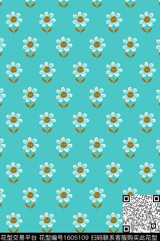 植物小清新花卉传统印花华亿平台下载（图片编号: 1605109） - 瓦栏（Walan）