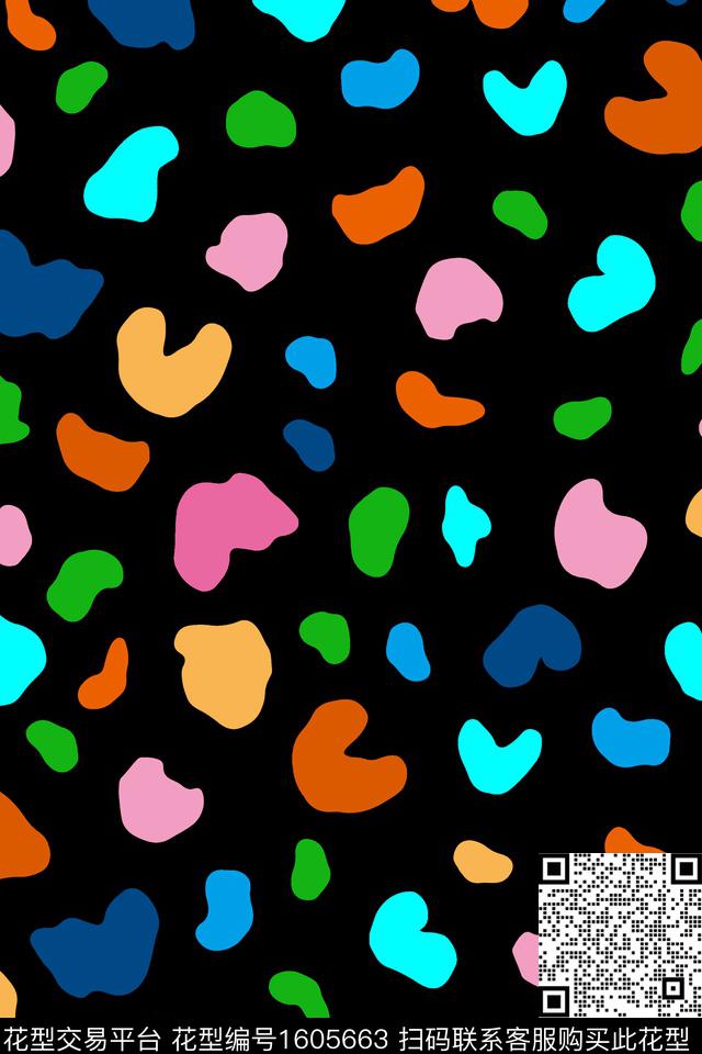 抽象色块多彩传统印花华亿平台下载（图片编号: 1605663） - 瓦栏（Walan）