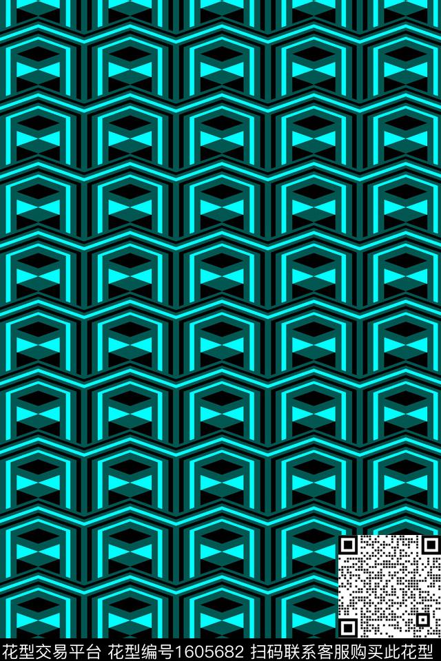 几何连续传统印花华亿平台下载（图片编号: 1605682） - 瓦栏（Walan）