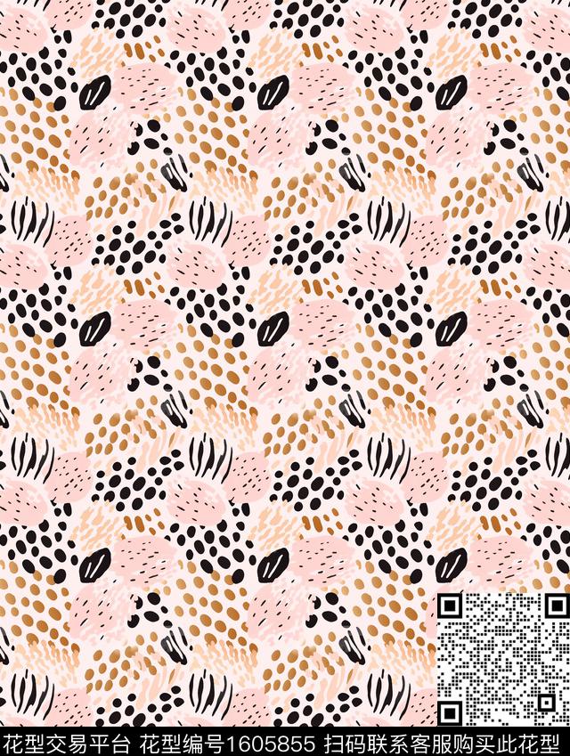 抽象波点数码印花华亿平台下载（图片编号: 1605855） - 瓦栏（Walan）