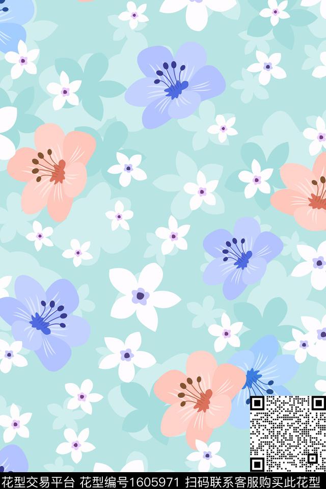 花卉小碎花小清新传统印花华亿平台下载（图片编号: 1605971） - 瓦栏（Walan）