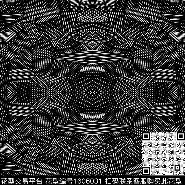 黑白对称传统印花华亿平台下载（图片编号: 1606031） - 瓦栏（Walan）