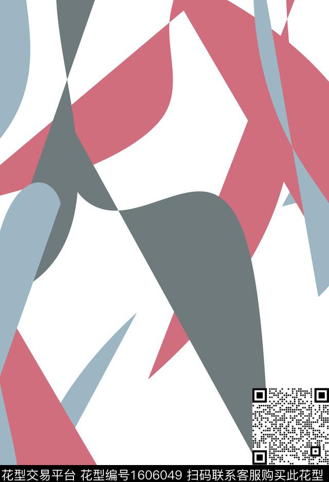 剪影抽象抽象几何传统印花华亿平台下载（图片编号: 1606049） - 瓦栏（Walan）