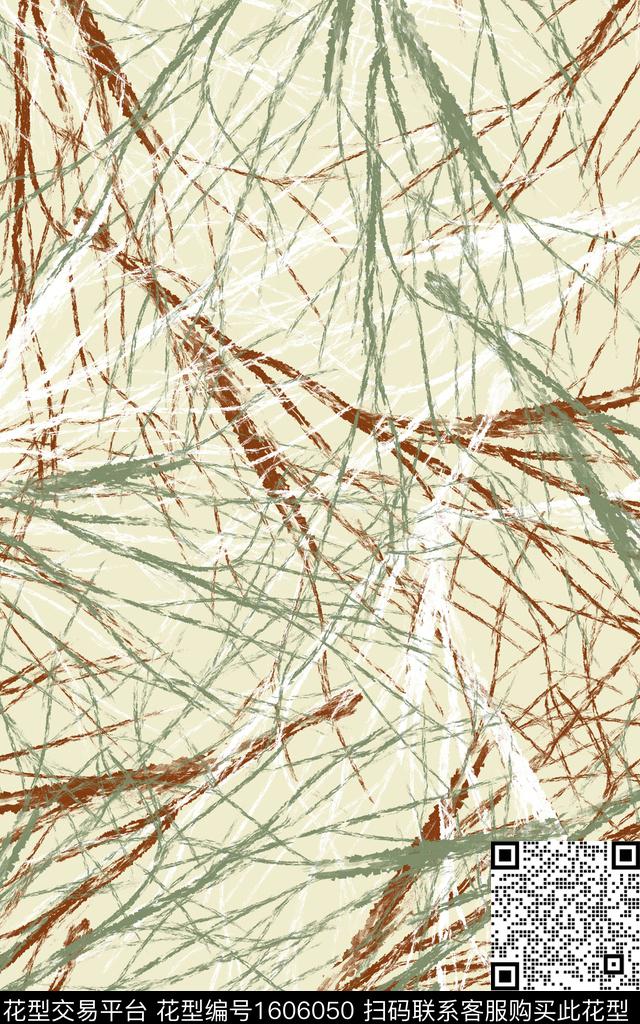 树枝水彩抽象数码印花华亿平台下载（图片编号: 1606050） - 瓦栏（Walan）
