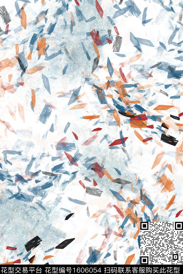 水彩抽象碎片数码印花华亿平台下载（图片编号: 1606054） - 瓦栏（Walan）