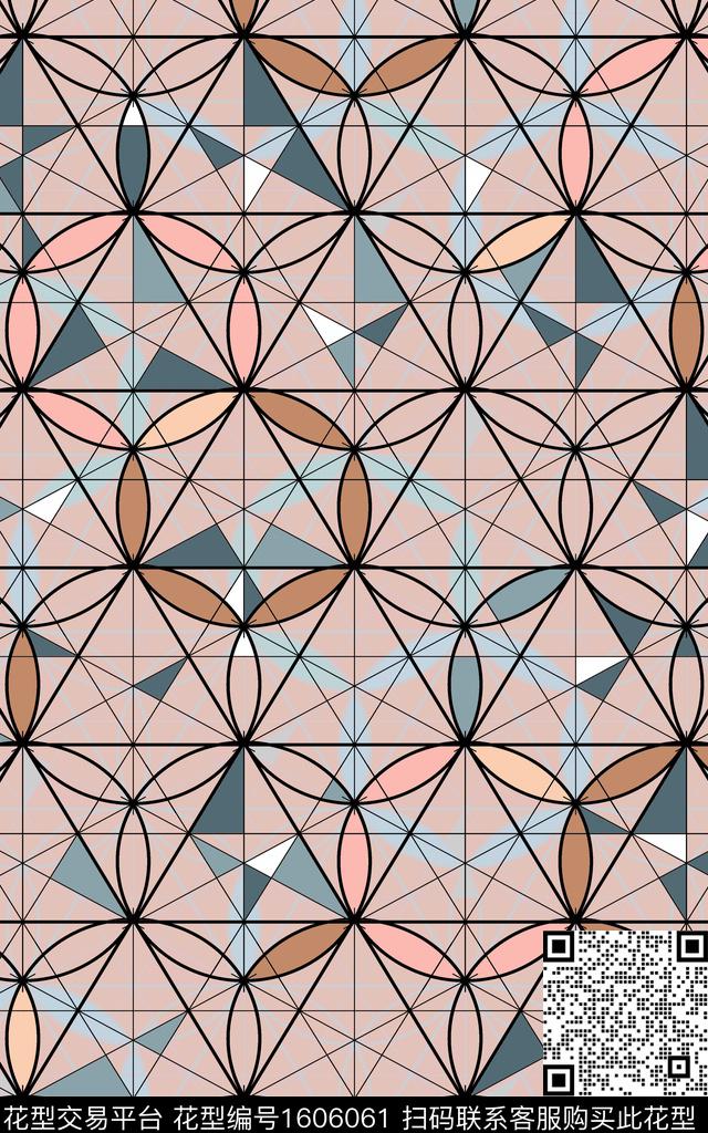 线条几何圆形传统印花华亿平台下载（图片编号: 1606061） - 瓦栏（Walan）