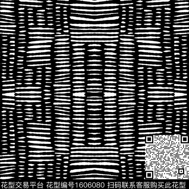 黑白对称条纹传统印花华亿平台下载（图片编号: 1606080） - 瓦栏（Walan）