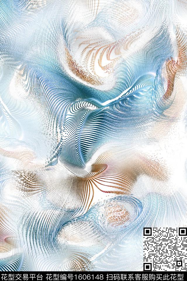 纹理线条抽象数码印花华亿平台下载（图片编号: 1606148） - 瓦栏（Walan）