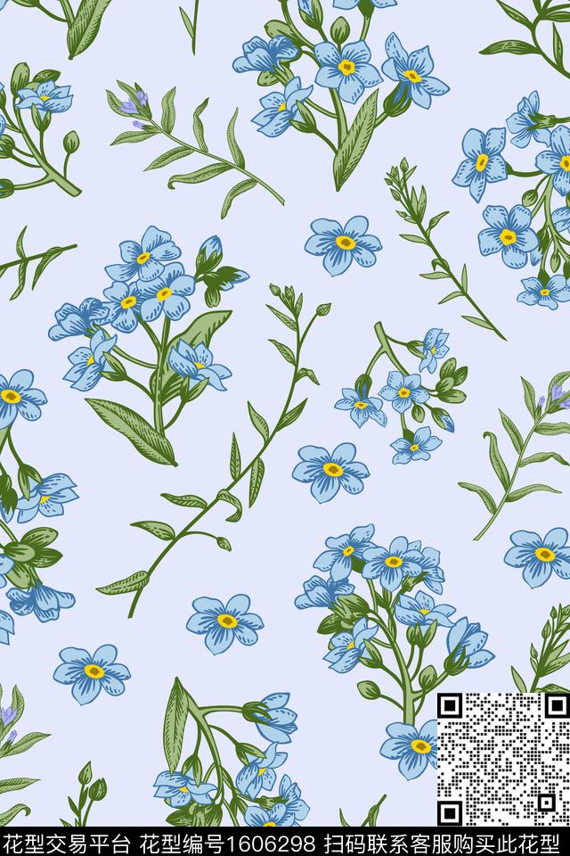 花卉春夏华亿平台小碎花传统印花华亿平台下载（图片编号: 1606298） - 瓦栏（Walan）
