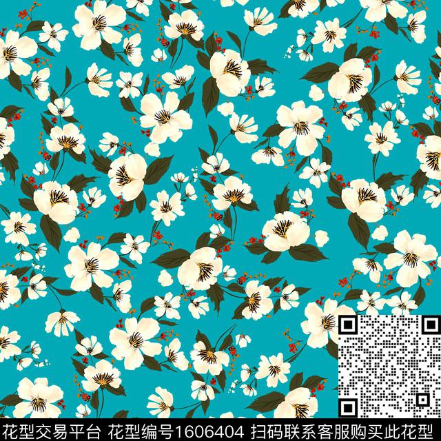 满版散花花卉小碎花数码印花华亿平台下载（图片编号: 1606404） - 瓦栏（Walan）