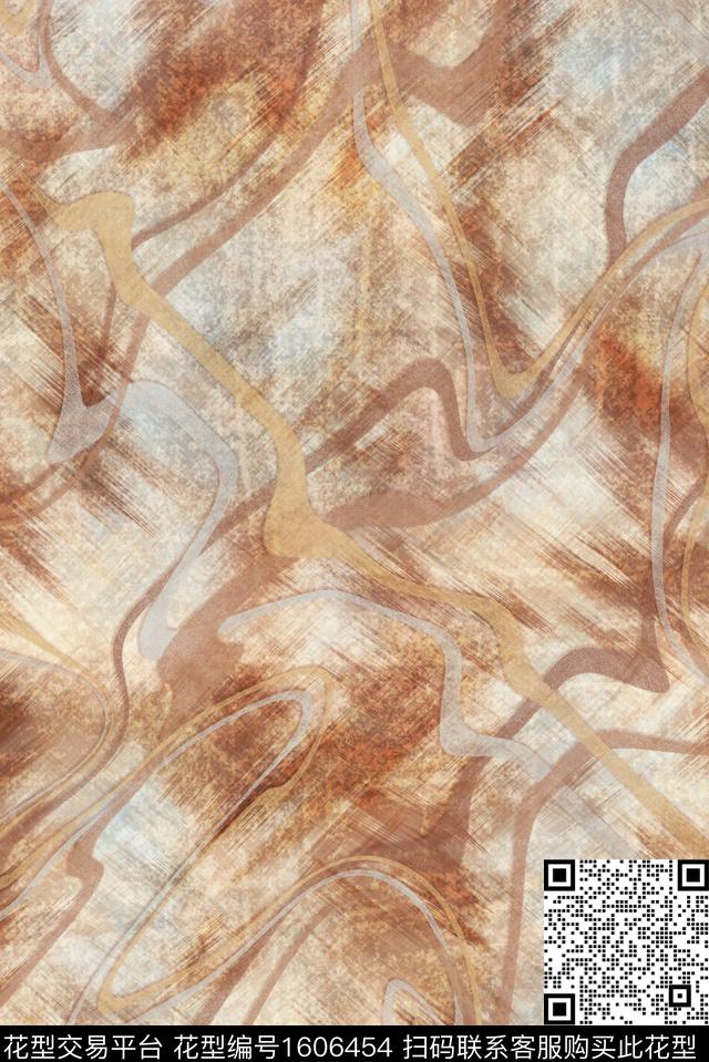 纹理晕染肌理线条数码印花华亿平台下载（图片编号: 1606454） - 瓦栏（Walan）