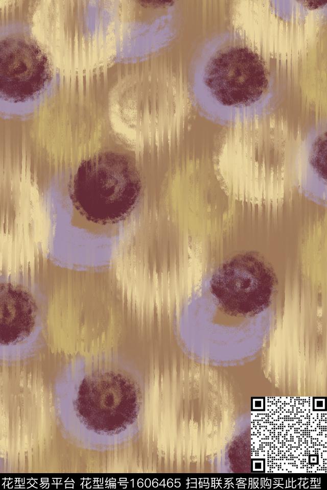 肌理水彩波点数码印花华亿平台下载（图片编号: 1606465） - 瓦栏（Walan）