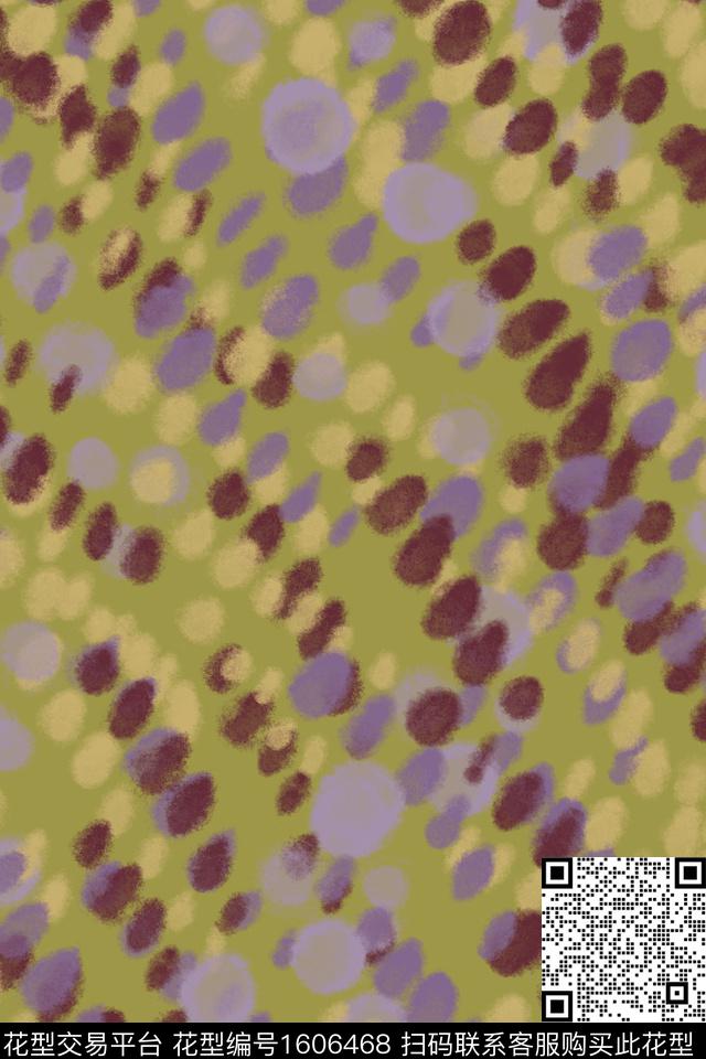 点彩水彩波点数码印花华亿平台下载（图片编号: 1606468） - 瓦栏（Walan）