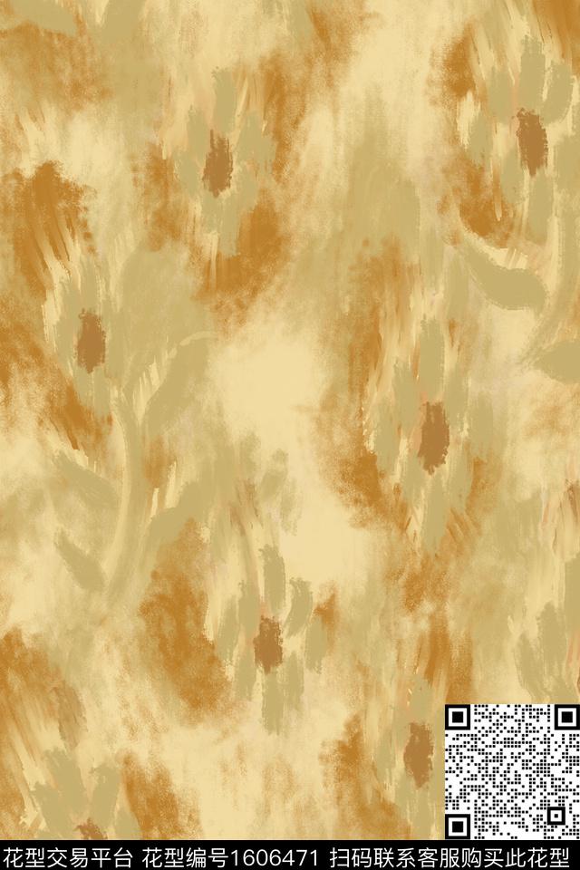 剪影肌理笔触数码印花华亿平台下载（图片编号: 1606471） - 瓦栏（Walan）