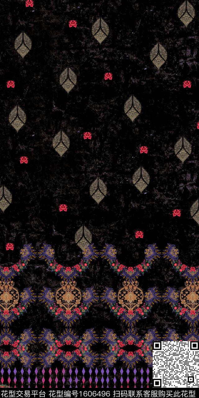 民族风中老年定位花数码印花华亿平台下载（图片编号: 1606496） - 瓦栏（Walan）