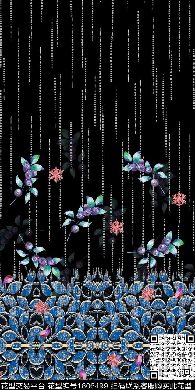 定位花民族风花卉数码印花华亿平台下载（图片编号: 1606499） - 瓦栏（Walan）