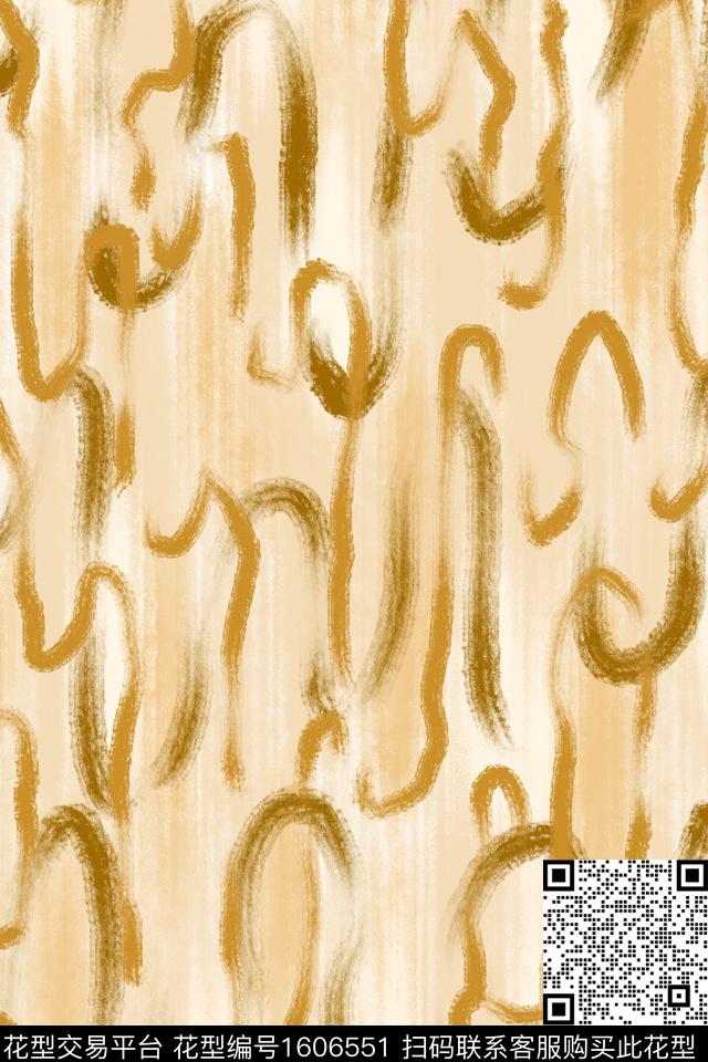 线条肌理水彩数码印花华亿平台下载（图片编号: 1606551） - 瓦栏（Walan）