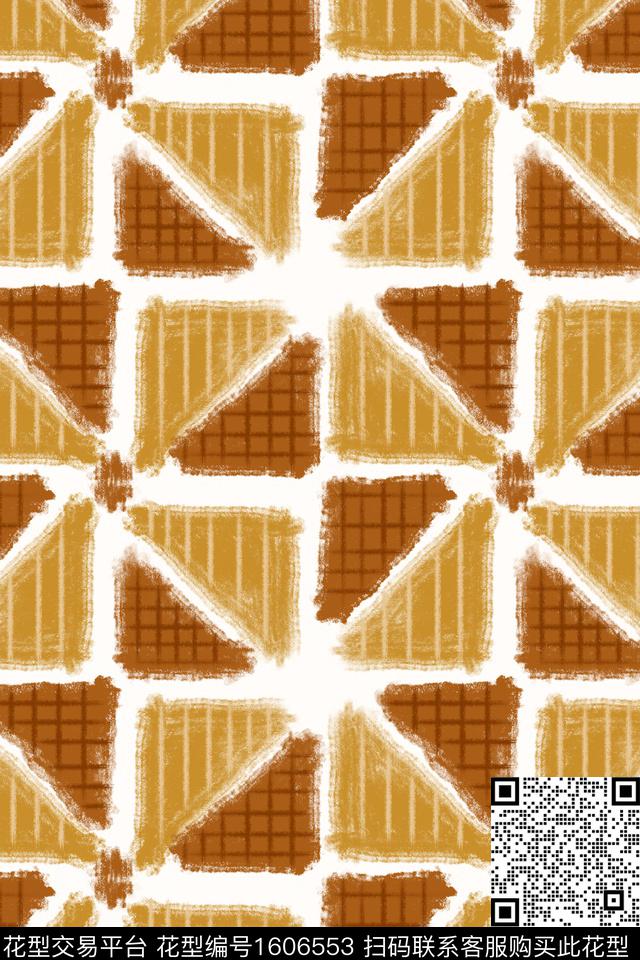 肌理水彩笔触数码印花华亿平台下载（图片编号: 1606553） - 瓦栏（Walan）