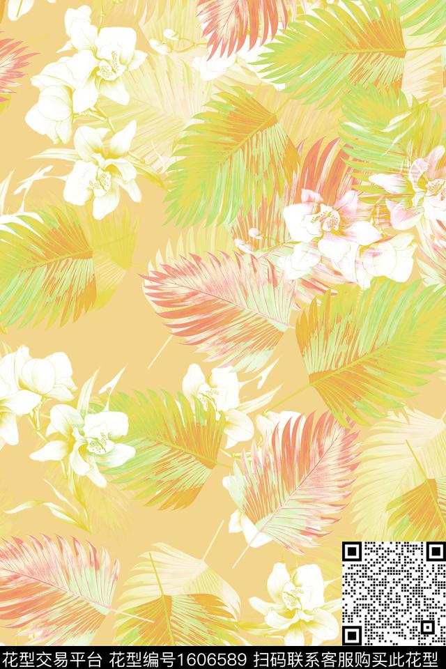 热带华亿平台温室花卉绿植树叶数码印花华亿平台下载（图片编号: 1606589） - 瓦栏（Walan）