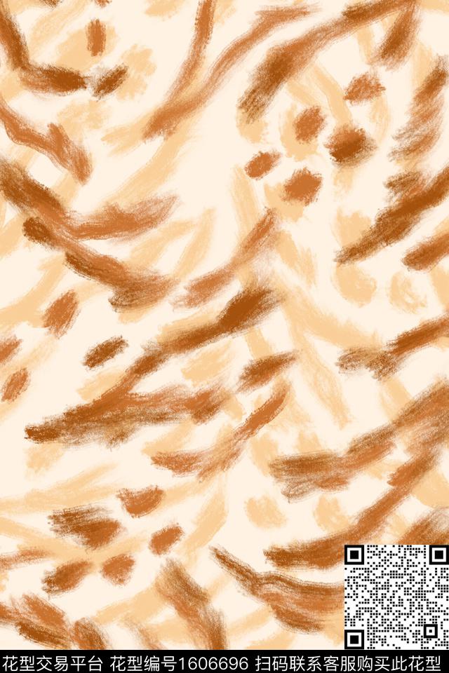 豹纹线条画动物纹数码印花华亿平台下载（图片编号: 1606696） - 瓦栏（Walan）