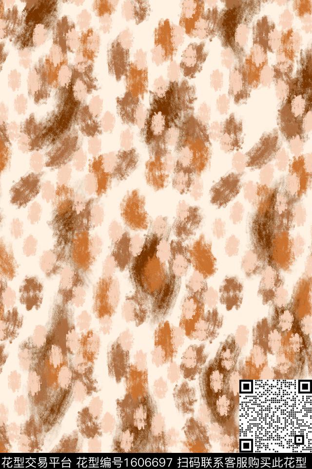 动物纹肌理水彩数码印花华亿平台下载（图片编号: 1606697） - 瓦栏（Walan）