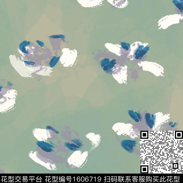 抽象花卉抽象数码印花华亿平台下载（图片编号: 1606719） - 瓦栏（Walan）