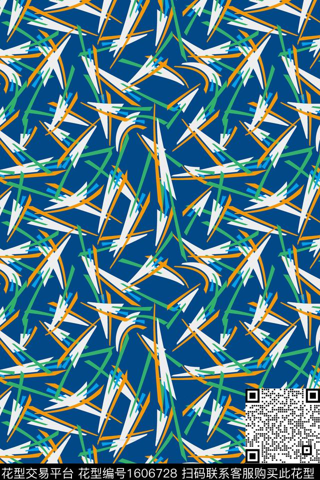 几何抽象传统印花华亿平台下载（图片编号: 1606728） - 瓦栏（Walan）