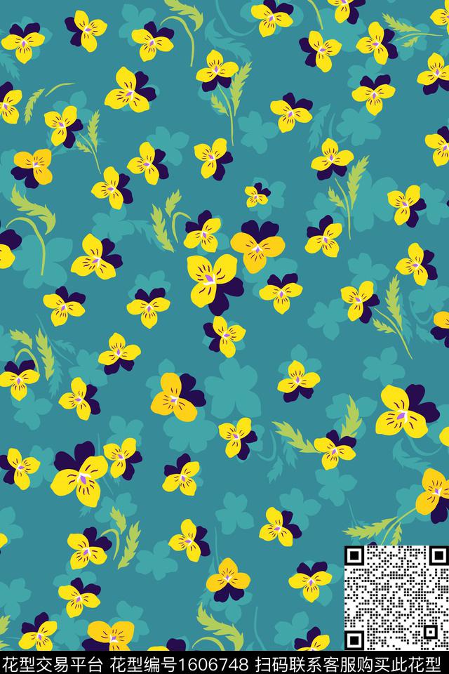 花卉平面花卉剪影传统印花华亿平台下载（图片编号: 1606748） - 瓦栏（Walan）