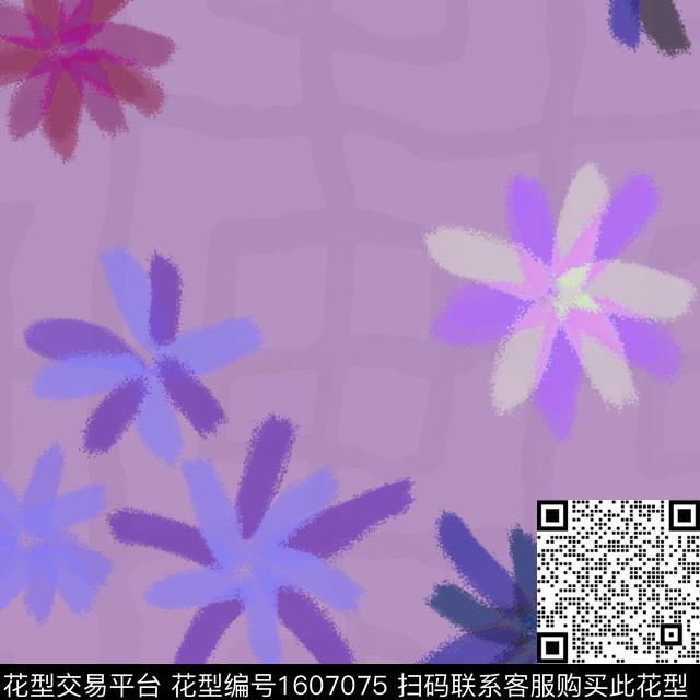 热带华亿平台花卉抽象花卉数码印花华亿平台下载（图片编号: 1607075） - 瓦栏（Walan）