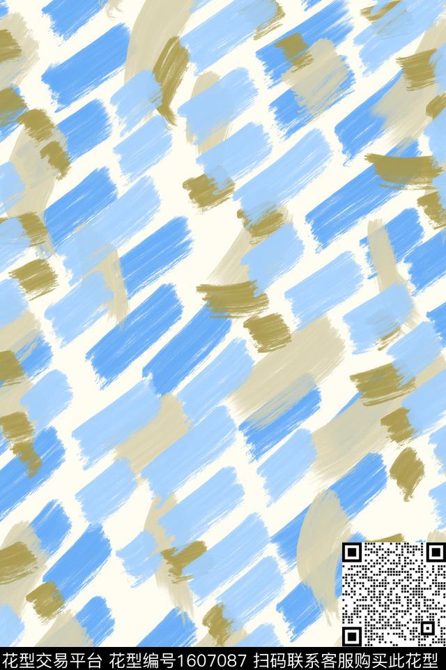 点彩笔触几何数码印花华亿平台下载（图片编号: 1607087） - 瓦栏（Walan）
