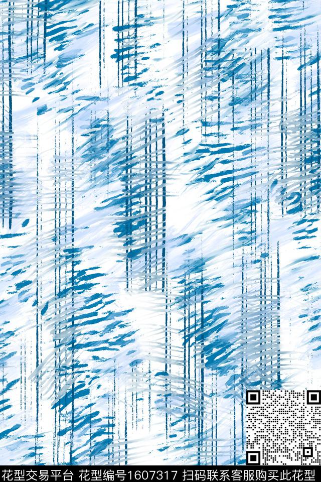 线条笔触抽象数码印花华亿平台下载（图片编号: 1607317） - 瓦栏（Walan）