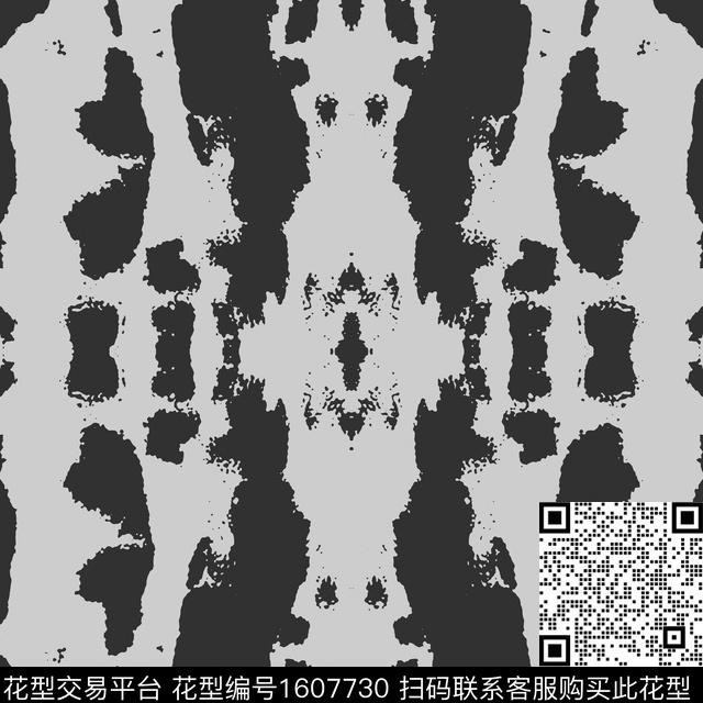 黑白抽象对称传统印花华亿平台下载（图片编号: 1607730） - 瓦栏（Walan）