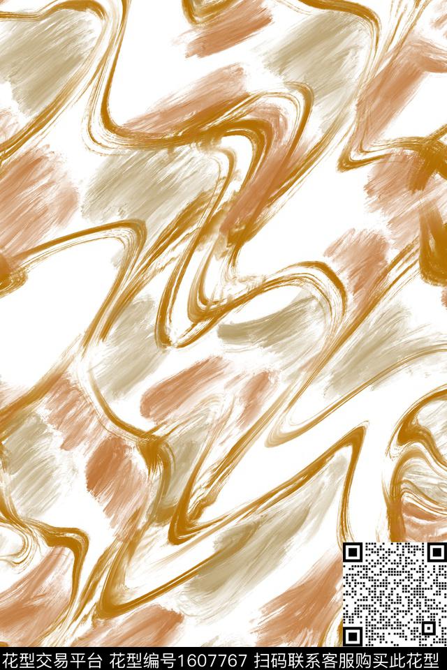 笔触抽象模糊数码印花华亿平台下载（图片编号: 1607767） - 瓦栏（Walan）