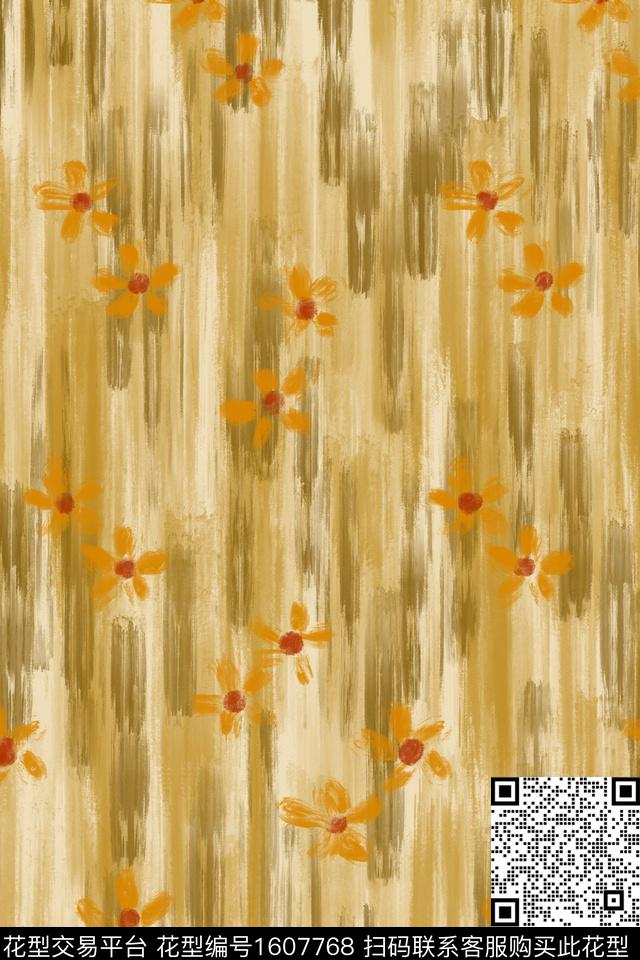 侘寂花卉小碎花数码印花华亿平台下载（图片编号: 1607768） - 瓦栏（Walan）