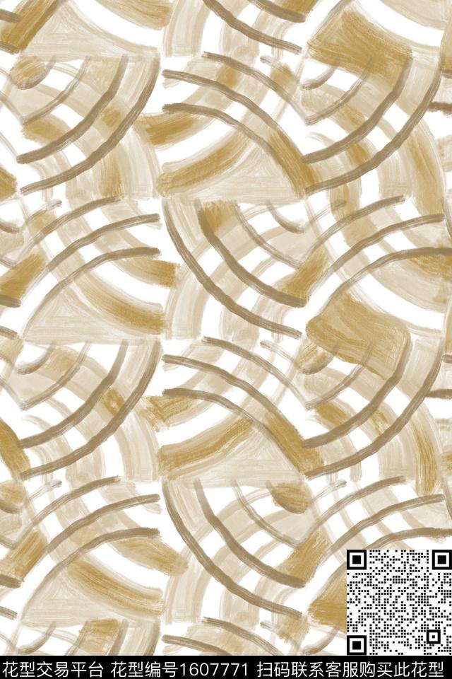 水彩笔触几何数码印花华亿平台下载（图片编号: 1607771） - 瓦栏（Walan）