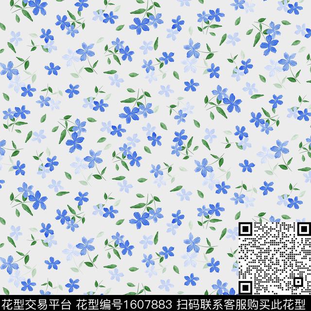 花卉小碎花影花数码印花华亿平台下载（图片编号: 1607883） - 瓦栏（Walan）