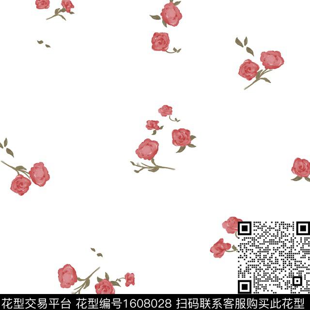 花卉水彩花卉清爽底花卉数码印花华亿平台下载（图片编号: 1608028） - 瓦栏（Walan）