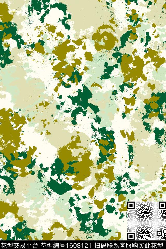 肌理笔触迷彩数码印花华亿平台下载（图片编号: 1608121） - 瓦栏（Walan）