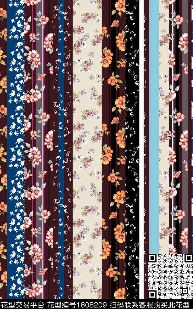 满版散花花卉小碎花数码印花华亿平台下载（图片编号: 1608209） - 瓦栏（Walan）