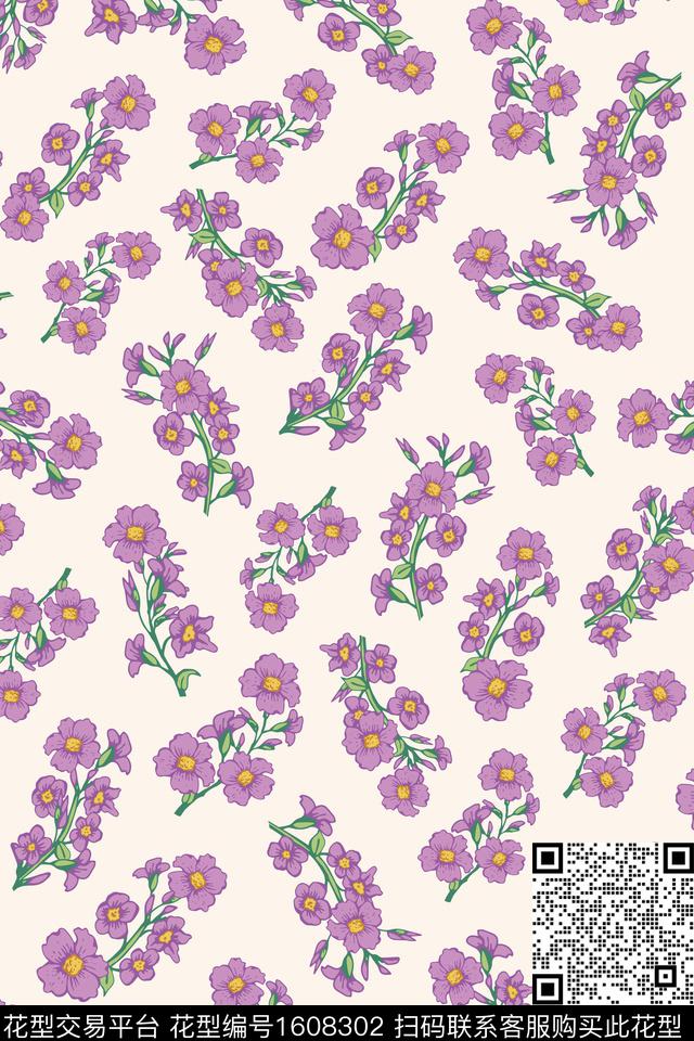 花卉春夏华亿平台小碎花传统印花华亿平台下载（图片编号: 1608302） - 瓦栏（Walan）