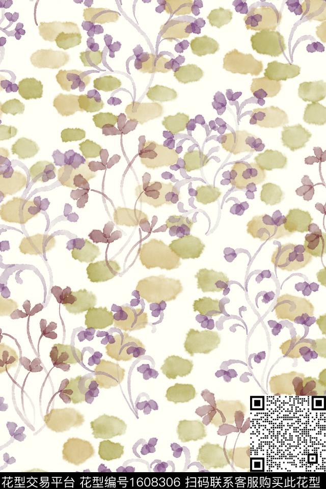 花卉小碎花水彩数码印花华亿平台下载（图片编号: 1608306） - 瓦栏（Walan）
