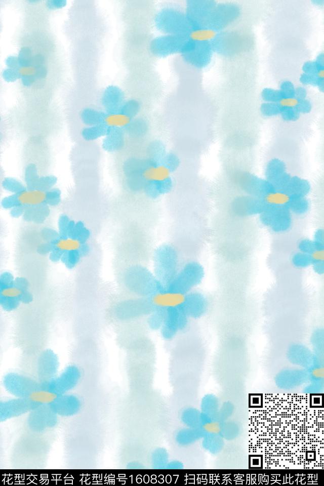 清爽底花卉花卉水彩数码印花华亿平台下载（图片编号: 1608307） - 瓦栏（Walan）