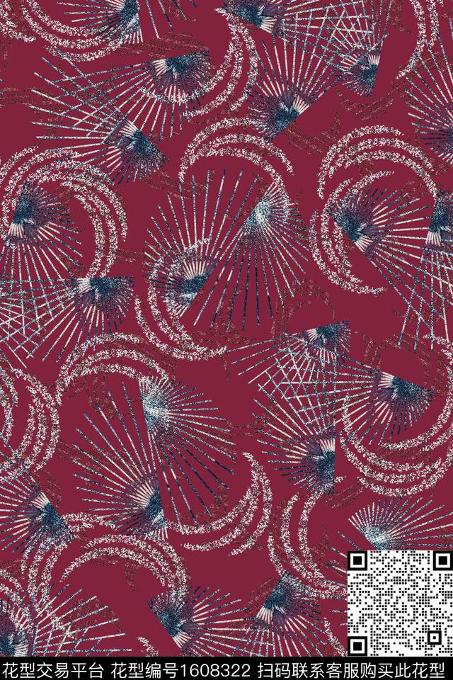 线条中老年抽象数码印花华亿平台下载（图片编号: 1608322） - 瓦栏（Walan）